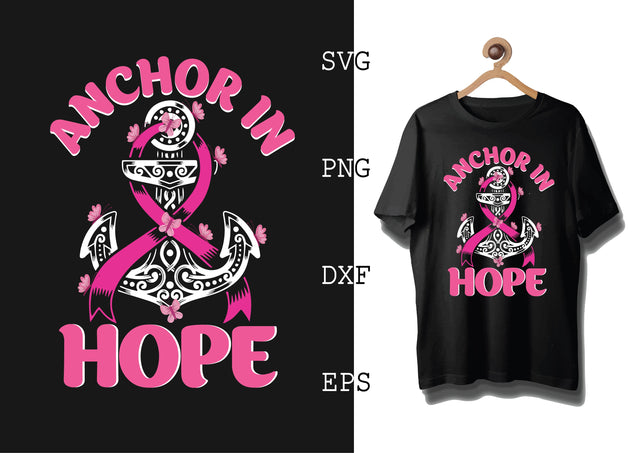 Anchor in Hope Svg, Breast Cancer Awareness Svg SVG DesignTShirt 