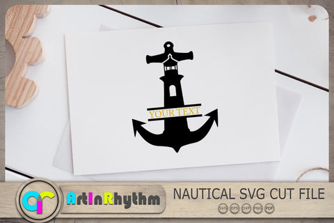 Anchor Lighthouse Split Monogram Svg, Nautical Svg, Anchor Svg SVG Artinrhythm shop 