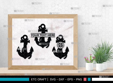 Anchor Monogram, Anchor Silhouette, Anchor SVG, Rope, Rope Anchor, Nautical, Ship, Navy, Boat Anchor, Sea, Ocean, Sailor, Sea Anchor, Sailing, SB00059 SVG ETC Craft 