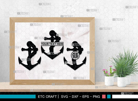Anchor Monogram, Anchor Silhouette, Anchor SVG, Rope, Rope Anchor, Nautical, Ship, Navy, Boat Anchor, Sea, Ocean, Sailor, Sea Anchor, Sailing, SB00059 SVG ETC Craft 