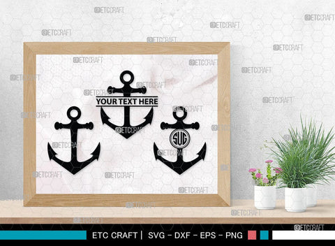 Anchor Monogram, Anchor Silhouette, Anchor SVG, Rope, Rope Anchor, Nautical, Ship, Navy, Boat Anchor, Sea, Ocean, Sailor, Sea Anchor, Sailing, SB00059 SVG ETC Craft 