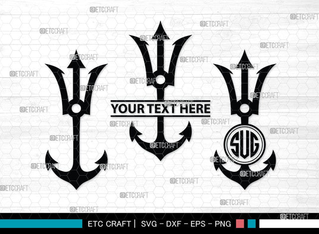 Anchor Monogram, Anchor Silhouette, Anchor SVG, Rope, Rope Anchor, Nautical, Ship, Navy, Boat Anchor, Sea, Ocean, Sailor, Sea Anchor, Sailing, SB00059 SVG ETC Craft 