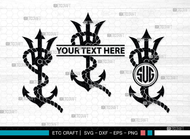 Anchor Monogram, Anchor Silhouette, Anchor SVG, Rope, Rope Anchor, Nautical, Ship, Navy, Boat Anchor, Sea, Ocean, Sailor, Sea Anchor, Sailing, SB00059 SVG ETC Craft 
