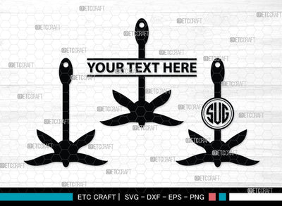 Anchor Monogram, Anchor Silhouette, Anchor SVG, Rope, Rope Anchor, Nautical, Ship, Navy, Boat Anchor, Sea, Ocean, Sailor, Sea Anchor, Sailing, SB00059 SVG ETC Craft 