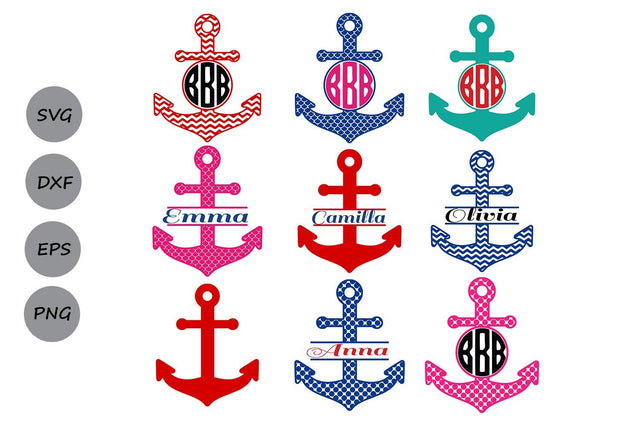 Anchor Monogram| Anchor SVG Cut Files SVG CosmosFineArt 