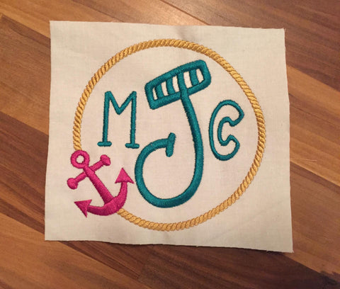 Anchor Monogram Embroidery Frame Embroidery/Applique MissMarysEmbroidery 
