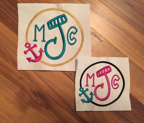 Anchor Monogram Embroidery Frame Embroidery/Applique MissMarysEmbroidery 