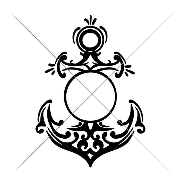 Anchor Monogram Frame Nautical SVG SVG Chameleon Cuttables 