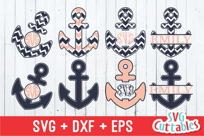 Anchor Monogram Frames SVG Svg Cuttables 