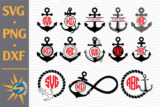 Anchor Monogram SVG, PNG, DXF Digital Files Include SVG SVGStoreShop 