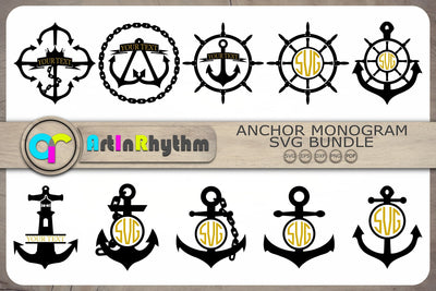 Anchor Monograms Svg, Anchors Svg, Nautical Svg SVG Artinrhythm shop 