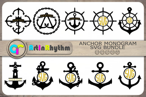 Anchor Monograms Svg, Anchors Svg, Nautical Svg SVG Artinrhythm shop 