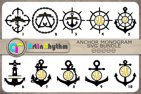 Anchor Monograms Svg, Anchors Svg, Nautical Svg SVG Artinrhythm shop 
