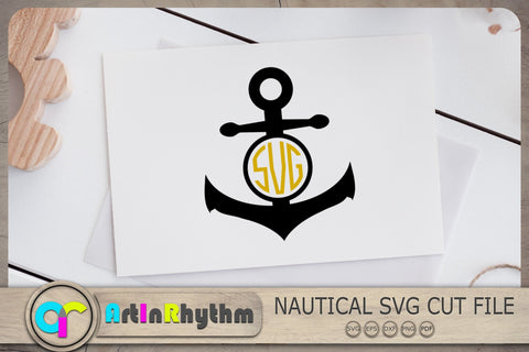 Anchor Svg, Anchor Circle Monogram Svg, Nautical Svg SVG Artinrhythm shop 