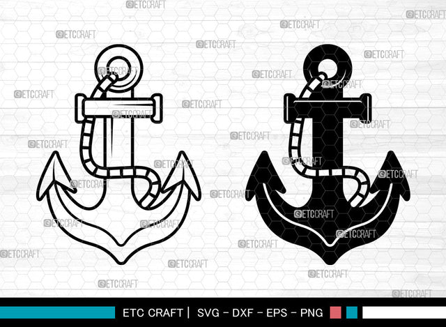Anchor SVG, Anchor SVG, Anchor With Rope Svg, Boat Anchor Svg, Anchor Monogram Svg, Anchor Icon Svg, Anchor SVG ETC Craft 