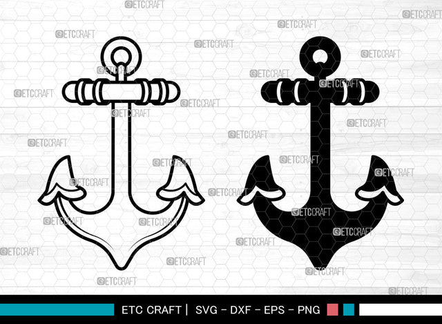 Anchor SVG, Anchor SVG, Anchor With Rope Svg, Boat Anchor Svg, Anchor Monogram Svg, Anchor Icon Svg, Anchor SVG ETC Craft 