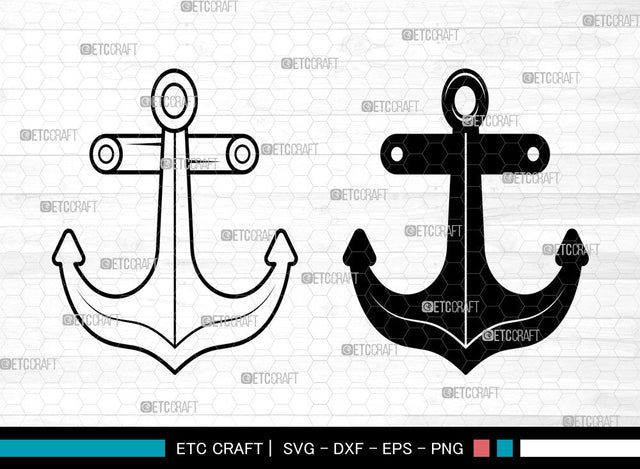 Anchor SVG, Anchor SVG, Anchor With Rope Svg, Boat Anchor Svg, Anchor Monogram Svg, Anchor Icon Svg, Anchor SVG ETC Craft 