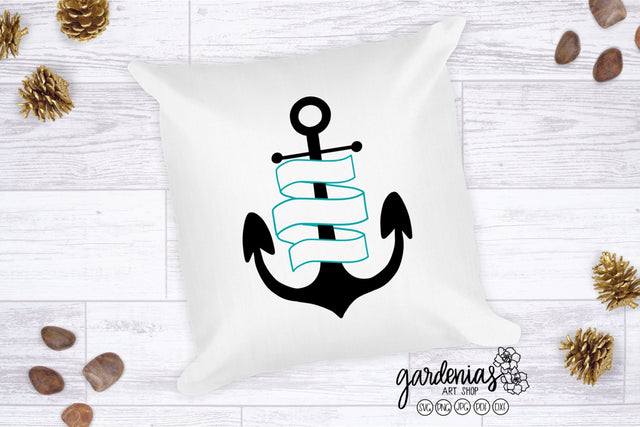Anchor with Banner SVG Gardenias Art Shop 