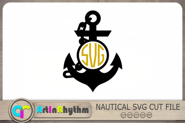 Anchor with chain Svg, Anchor Svg, Anchor Monogram Svg, Nautical Svg SVG Artinrhythm shop 
