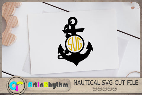Anchor with chain Svg, Anchor Svg, Anchor Monogram Svg, Nautical Svg SVG Artinrhythm shop 