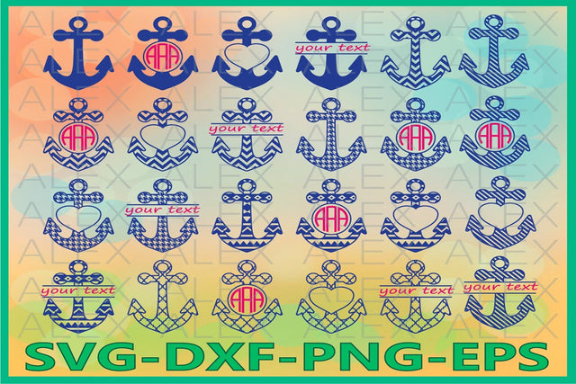 Anchors Monogram Svg SVG AlexSVGStudio 