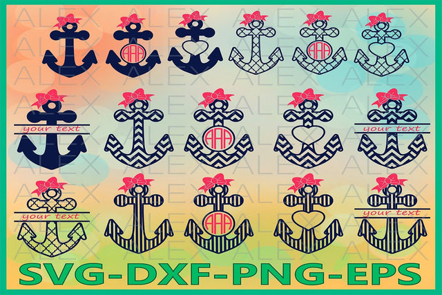 Anchors Monogram Svg SVG AlexSVGStudio 