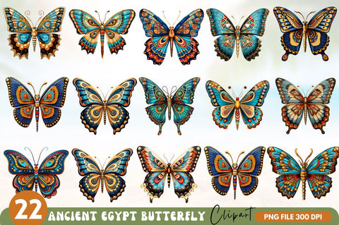 Ancient Egypt Butterfly Sublimation Bundle SVG Regulrcrative 