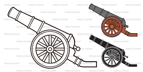 Ancient or pirate cannon SVG TribaliumArtSF 