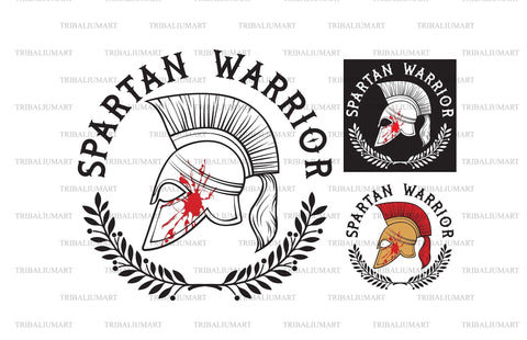 Ancient Spartan helmet (warrior) and laurel wreath SVG TribaliumArtSF 