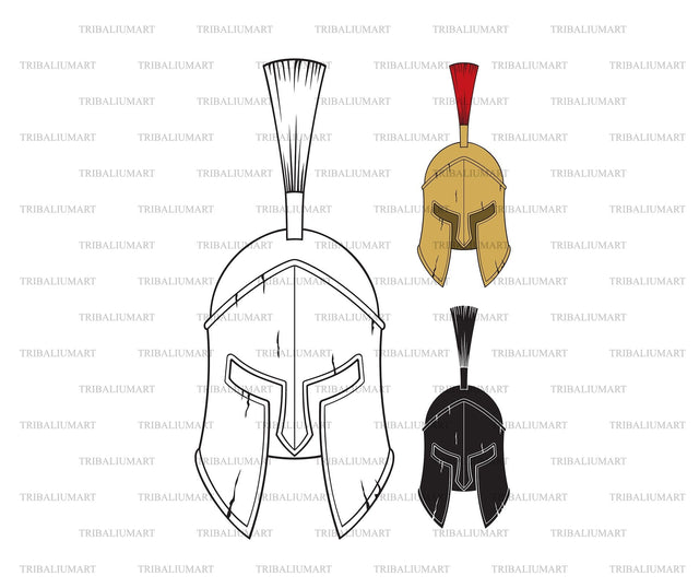 Ancient Spartan warrior helmet SVG TribaliumArtSF 