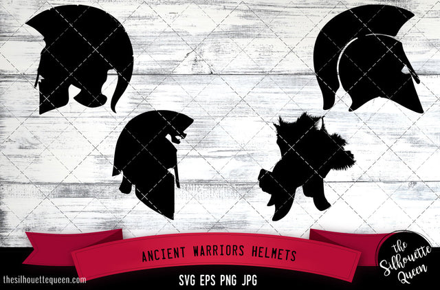 Ancient Warriors Helmets Silhouette Vector SVG SVG Loveleen Kaur 