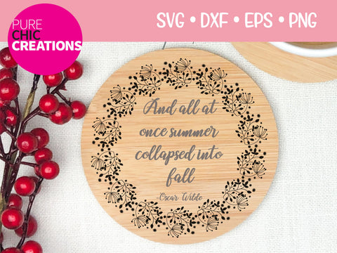And All At Once Summer Collapsed Into Fall - Cricut - Silhouette - svg - dxf - eps - png - Digital File - SVG Cut File - Fall SVG - Fall Quote SVG Pure Chic Creations 