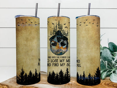 And Into the Forest I go, Skull Sublimation, Forest Sublimation, 20oz Skinny Tumbler Sublimation Designs Sublimation iStyleDesign 