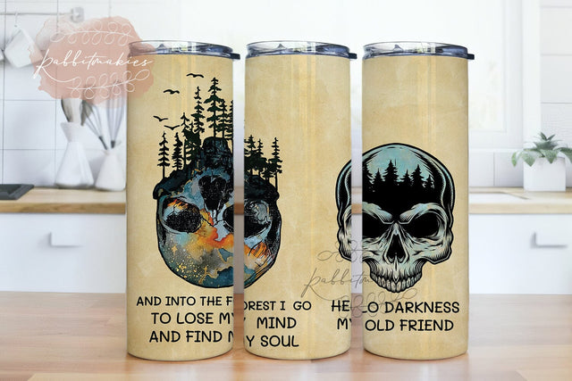 And Into The Forest I Go To Lose My Mind And Find My Soul 20oz Sublimation Tumble Wrap PNG Sublimation Rabbitmakies 