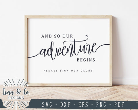 And So Our Adventure Begins SVG Files | Wedding Guestbook Sign SVG | Globe Guestbook SVG | Commercial Use | Cricut | Silhouette | Cut Files (1033334466) SVG Ivan & Co. Designs 