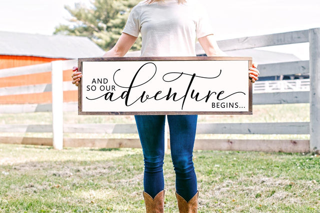 And So Our Adventure Begins | Wedding Sign SVG Cut File SVG Shine Green Art 