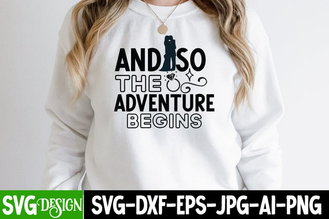 And So the Adventure Begins SVG Cut File, Wedding Svg Bundle, Wedding svg, Bride Svg, Wedding Saying, Wedding Sign, Groom Svg, Wedding Quote, Rustic Wedding, Bride Groom Svg, Svg,Png SVG BlackCatsMedia 