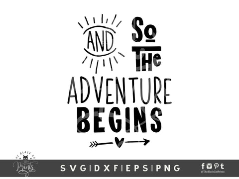 And So The Adventure Begins | Travel Cut File SVG TheBlackCatPrints 