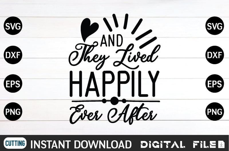 and they lived happily ever after svg - So Fontsy