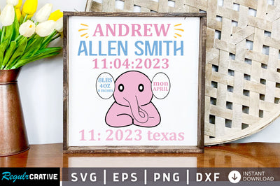 Andrew allen smith 11 04 2023 8lbs 4oz 8 SVG Design SVG Regulrcrative 