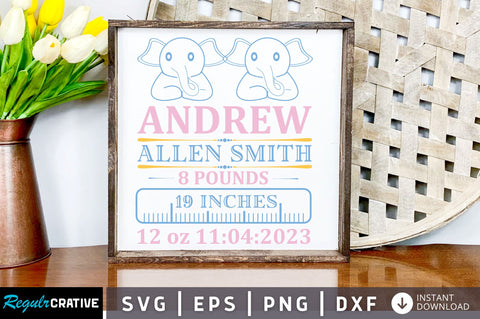 Andrew allen smith 8 pounds 19 inches SVG Design SVG Regulrcrative 