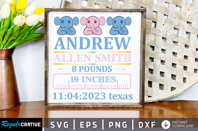 Andrew allen smith 8 pounds 19 inches SVG Design SVG Regulrcrative 