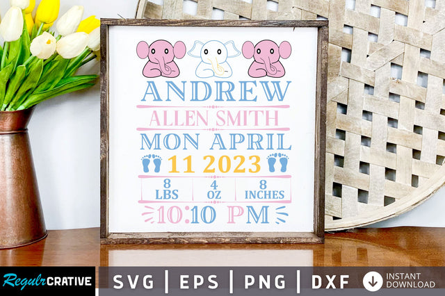 Andrew allen smith mon april 11 2023 8 lbs 4 SVG Design SVG Regulrcrative 