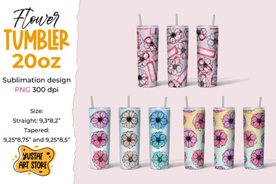 Anemone Flowers tumbler 20 oz sublimation 3 design Sublimation Yustaf Art Store 