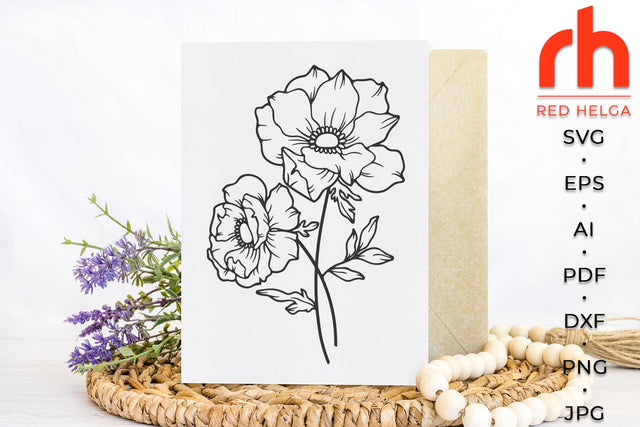 Anemone SVG - Pisces Flower Cut File SVG RedHelgaArt 