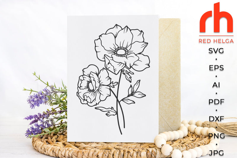 Anemone SVG - Pisces Flower Cut File SVG RedHelgaArt 