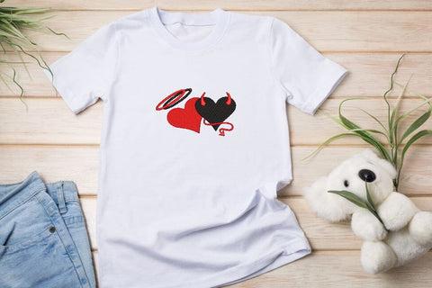Angel and Devil Heart Embroidery/Applique DESIGNS ArtEMByNatalia 
