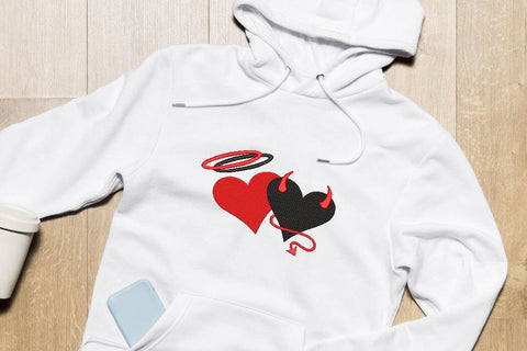 Angel and Devil Heart Embroidery/Applique DESIGNS ArtEMByNatalia 