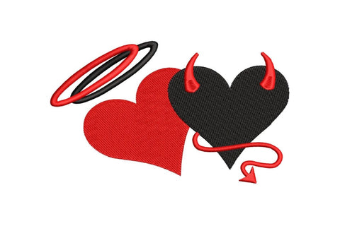 Angel and Devil Heart Embroidery/Applique DESIGNS ArtEMByNatalia 