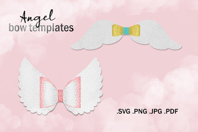 Angel Bow SVG Template- Hair Bow Cut Files SVG Deepa 